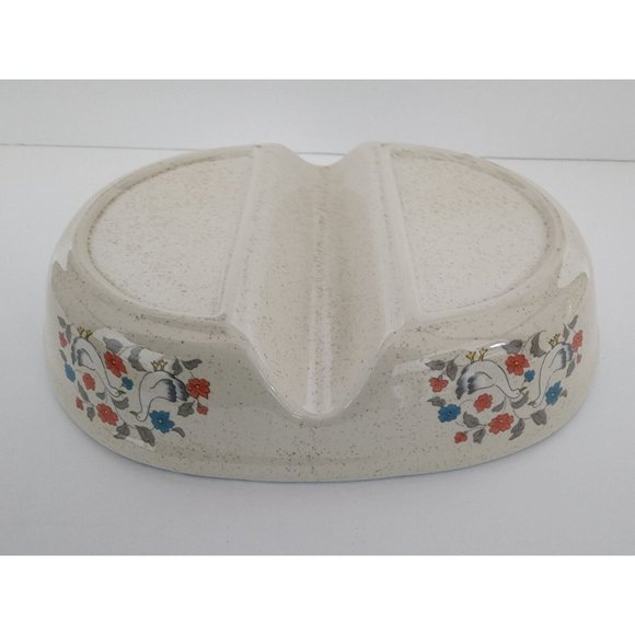 Action China Country Classics Stoneware FLORAL DUCK GOOSE DIVIDED DISH - Picture 9 of 9